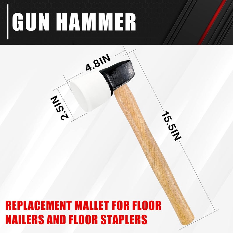 ct White Rubber Flooring Mallet with Replaceable Head,Non-Marring Head, Wood Handle, 1 Replacement head - Image 3